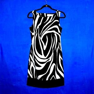 AGB Zebra Print Sleeveless Dress - Women's Size 6 - Black & White